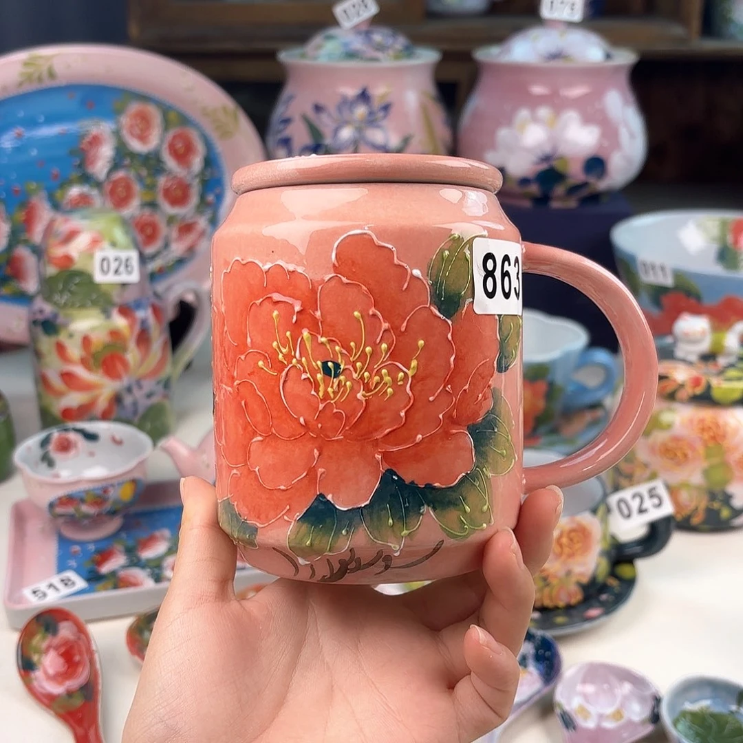 景德镇手绘高温釉下彩陶瓷茶具