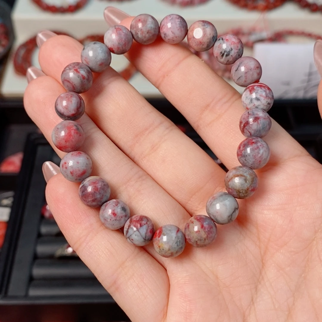 天然辰砂卡9单圈手串福利22