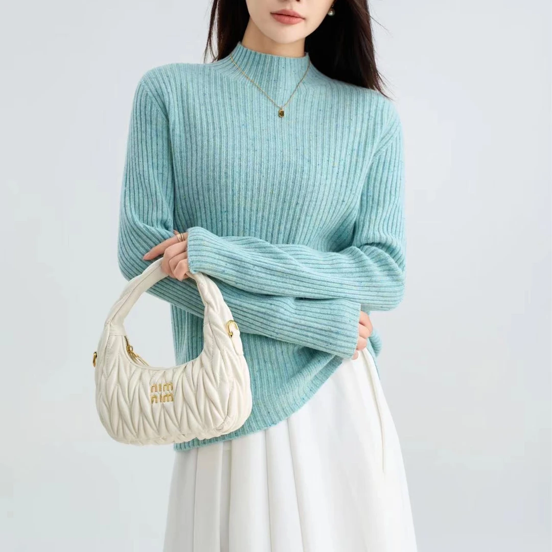 米丽专属【一线成衣】羊毛针织半高领女厚款女秋冬加厚打底衫