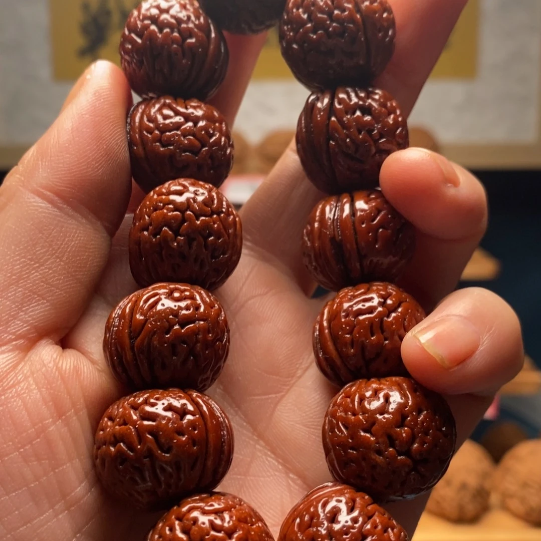 天***罐南将石文玩桃核手串