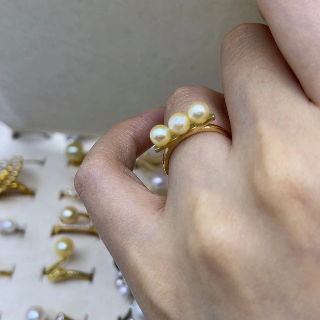 海水珍珠银S925镶嵌戒指