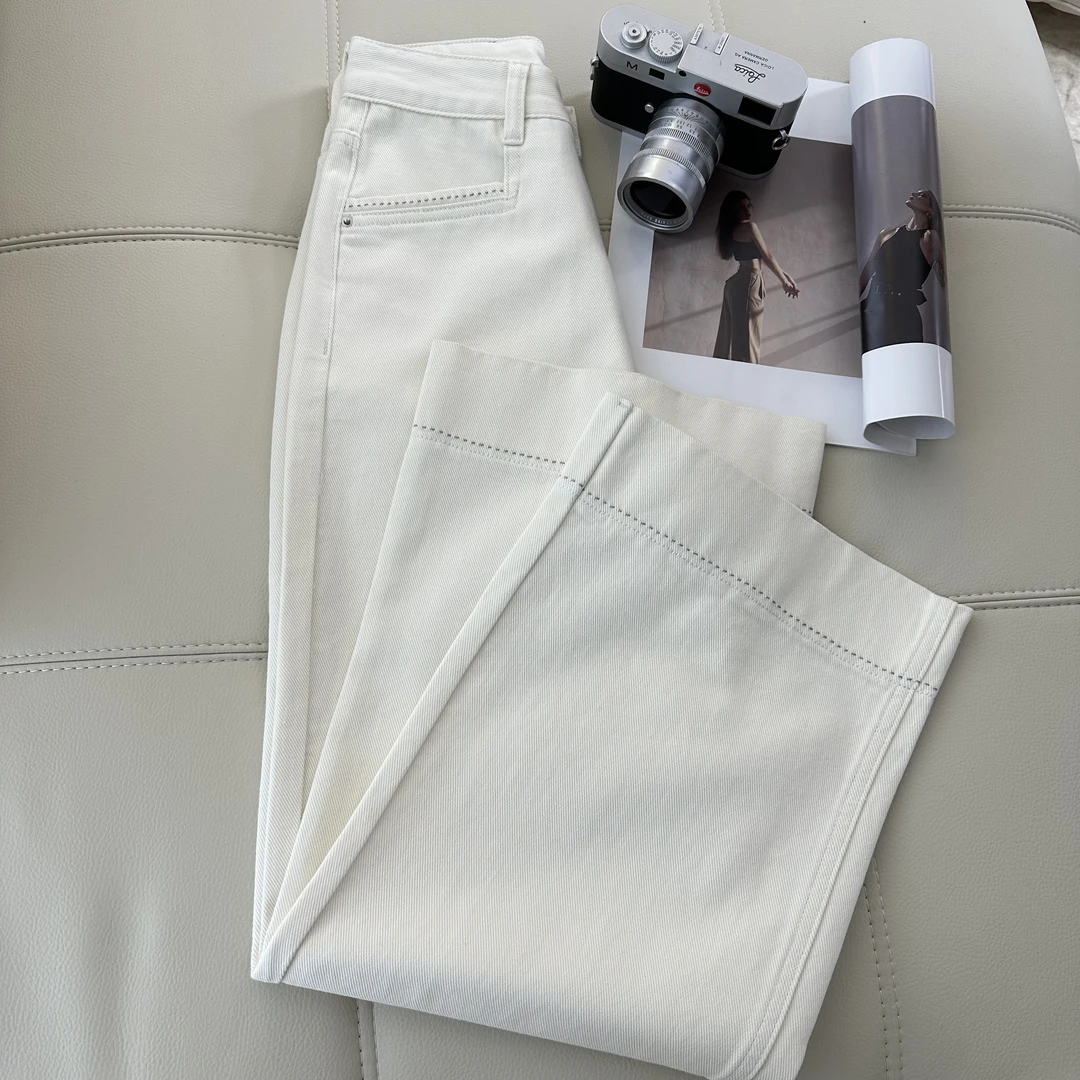 阔腿牛仔裤女2025春装新款宽松百搭显瘦时尚小个子直筒裤子939