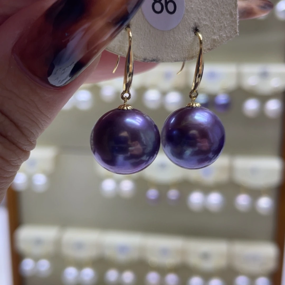 淡水珍珠耳饰18K金镶嵌