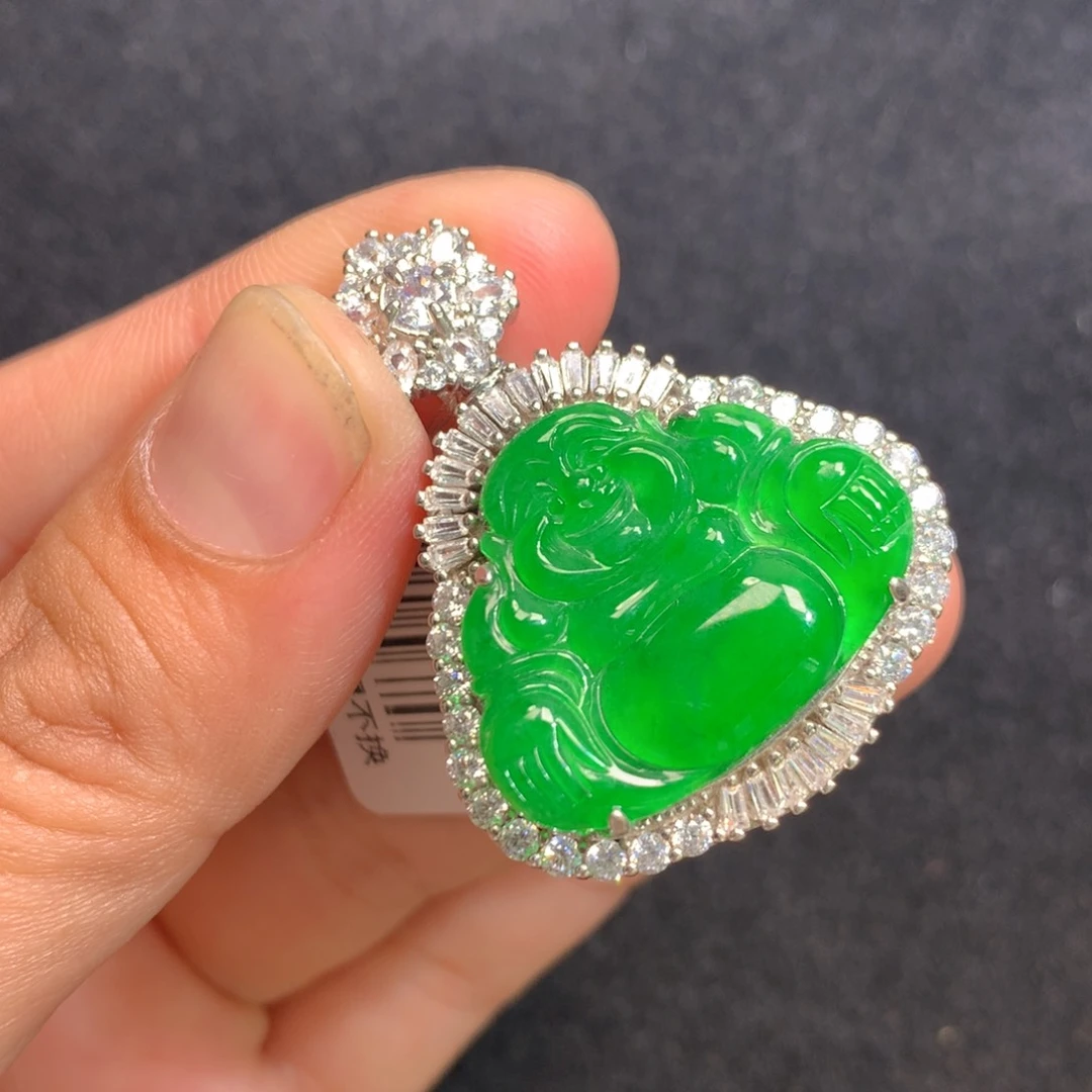 【闪购商品】颈饰银S925镶嵌翡翠天然翡翠