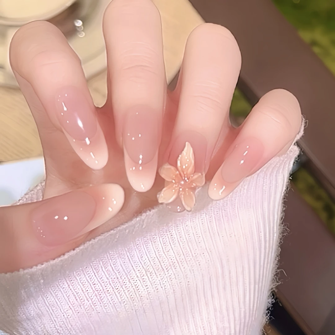 【冰花秋季法式雕花】 纯手工法式雕花显白穿戴美甲