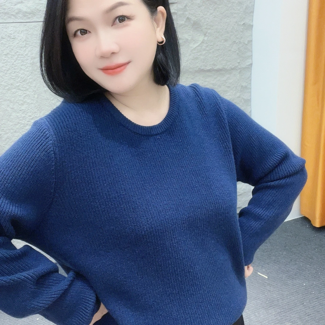 5673冬季微胖新款今年流行穿搭2025温柔风韩版出口针织衫时尚百搭