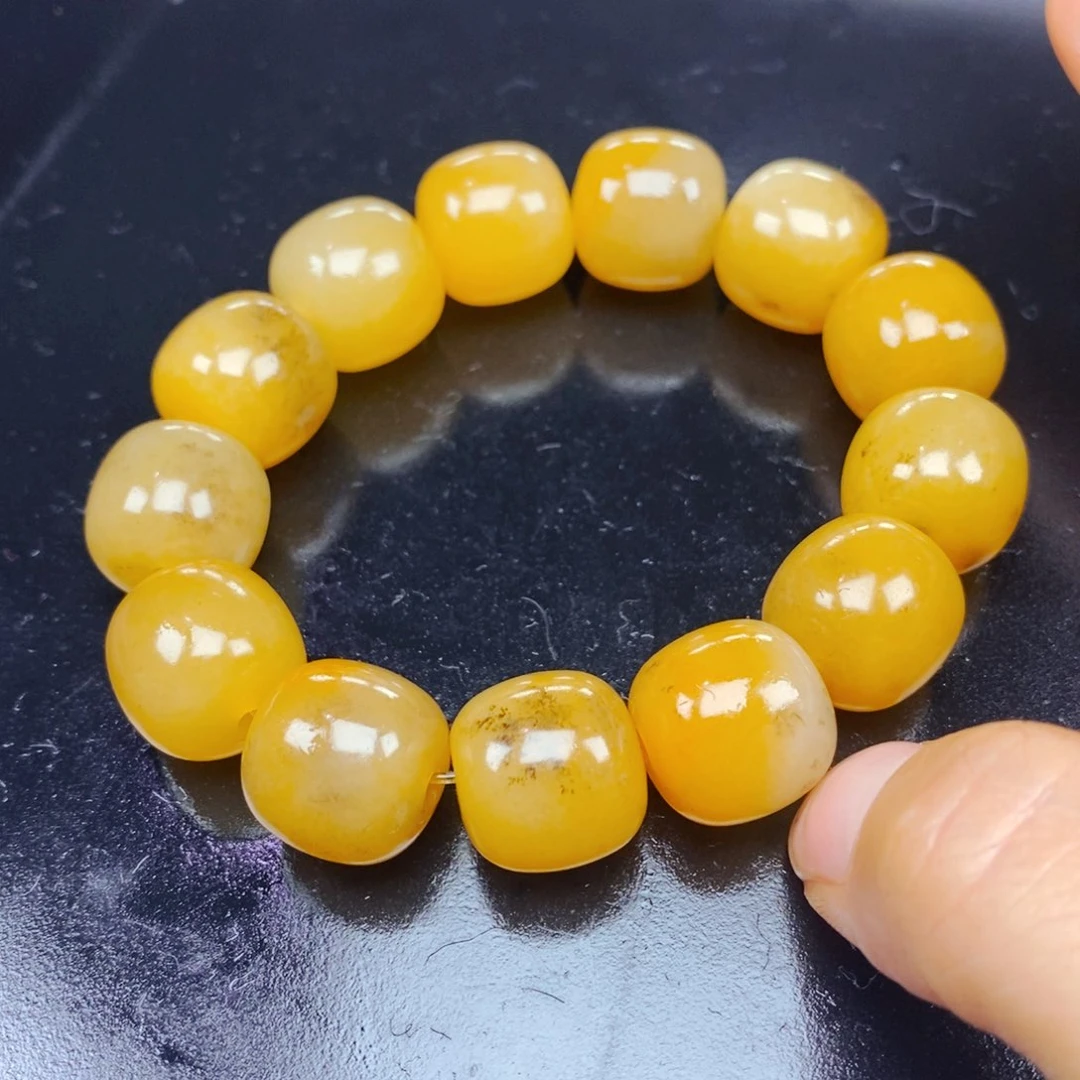 石英质玉(黄龙玉)未镶嵌项链