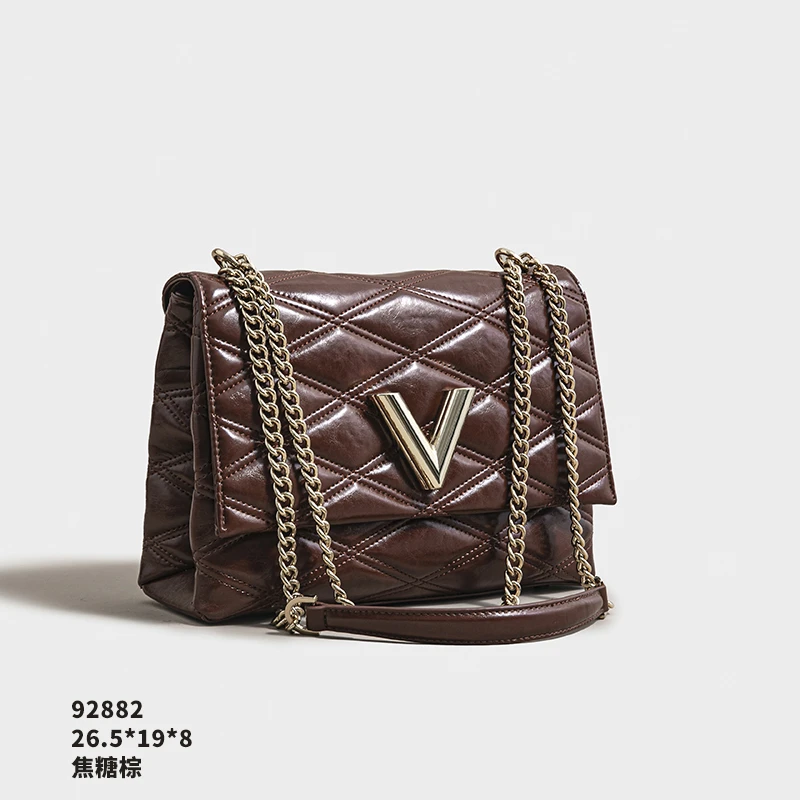 【】SK-92882-焦糖棕轻奢女士时尚新款单肩包