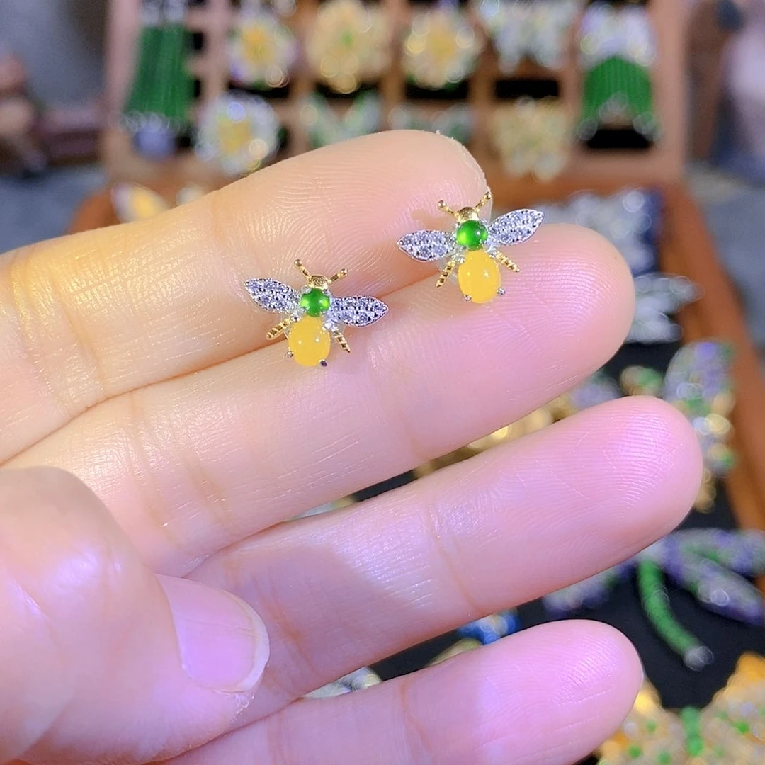 银S925镶嵌挂件翡翠