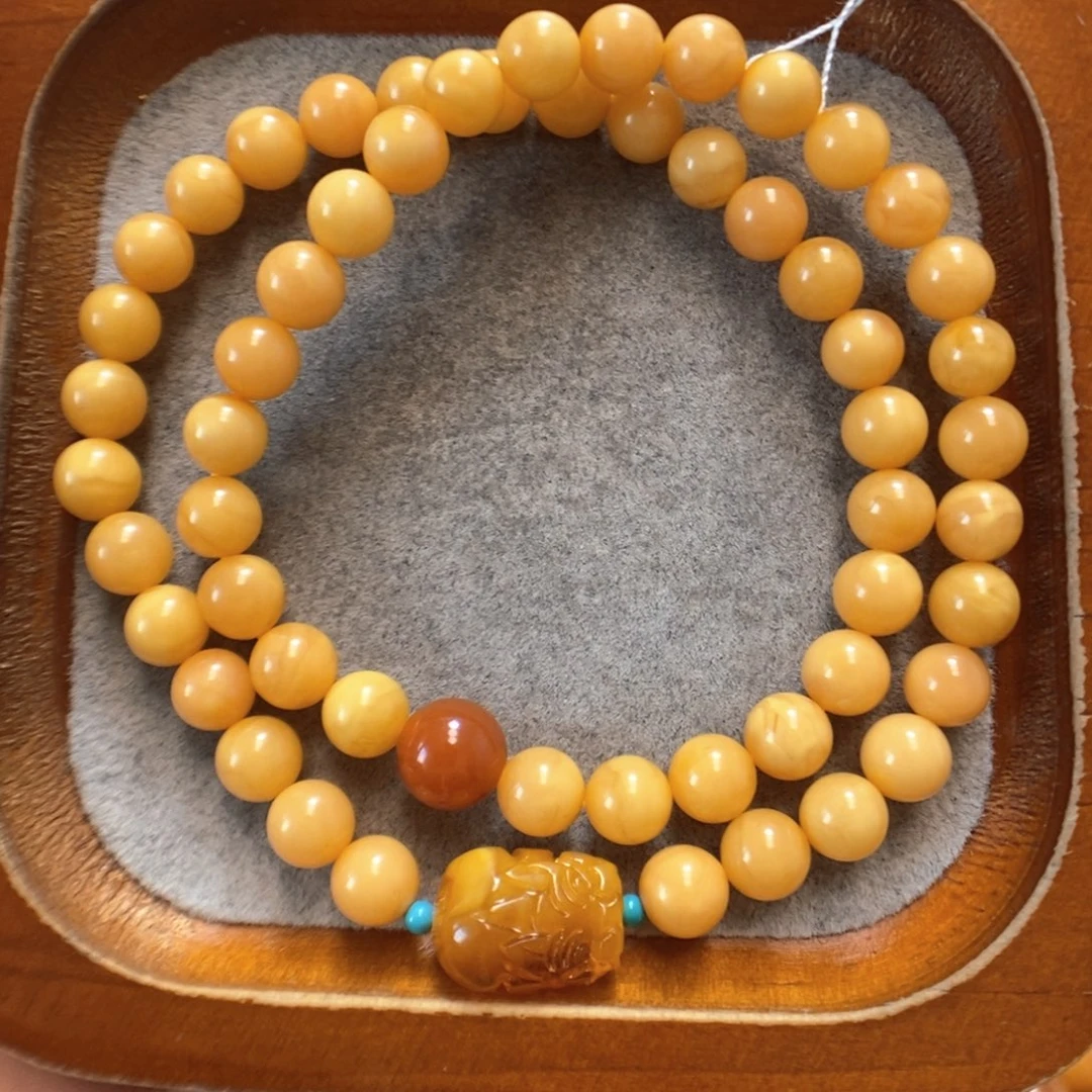 未镶嵌蜜蜡手串蜜蜡