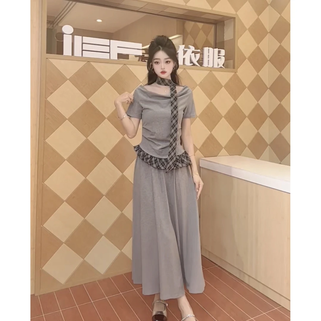 IEF/爱依服2025夏季新款气质高腰显瘦上下套裙三件套