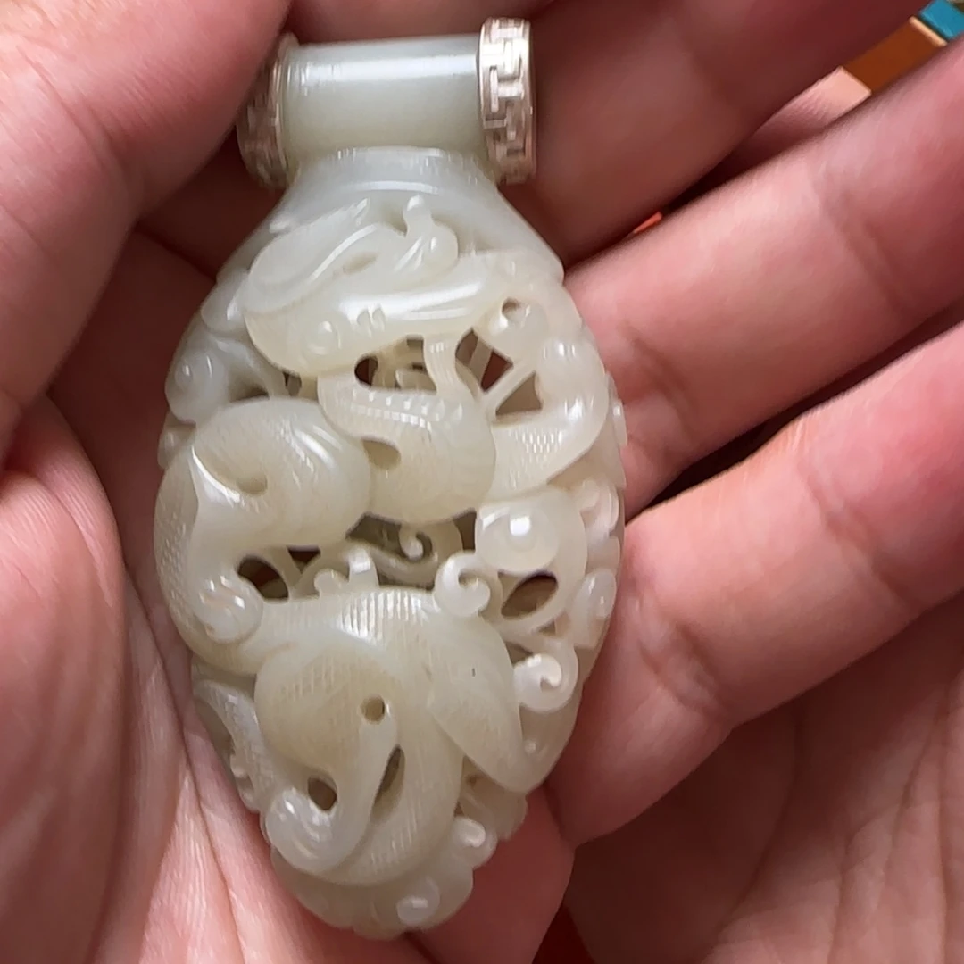 光***强和田玉未镶嵌挂件