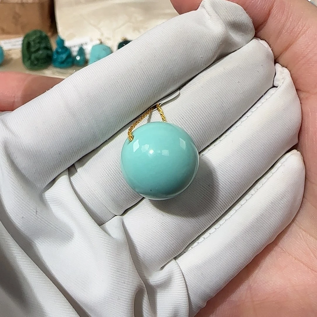 绿松石未镶嵌15mm➕单珠