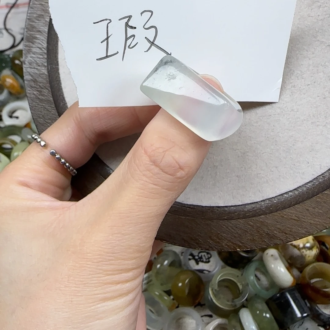 蛇纹石玉未镶嵌戒指12码