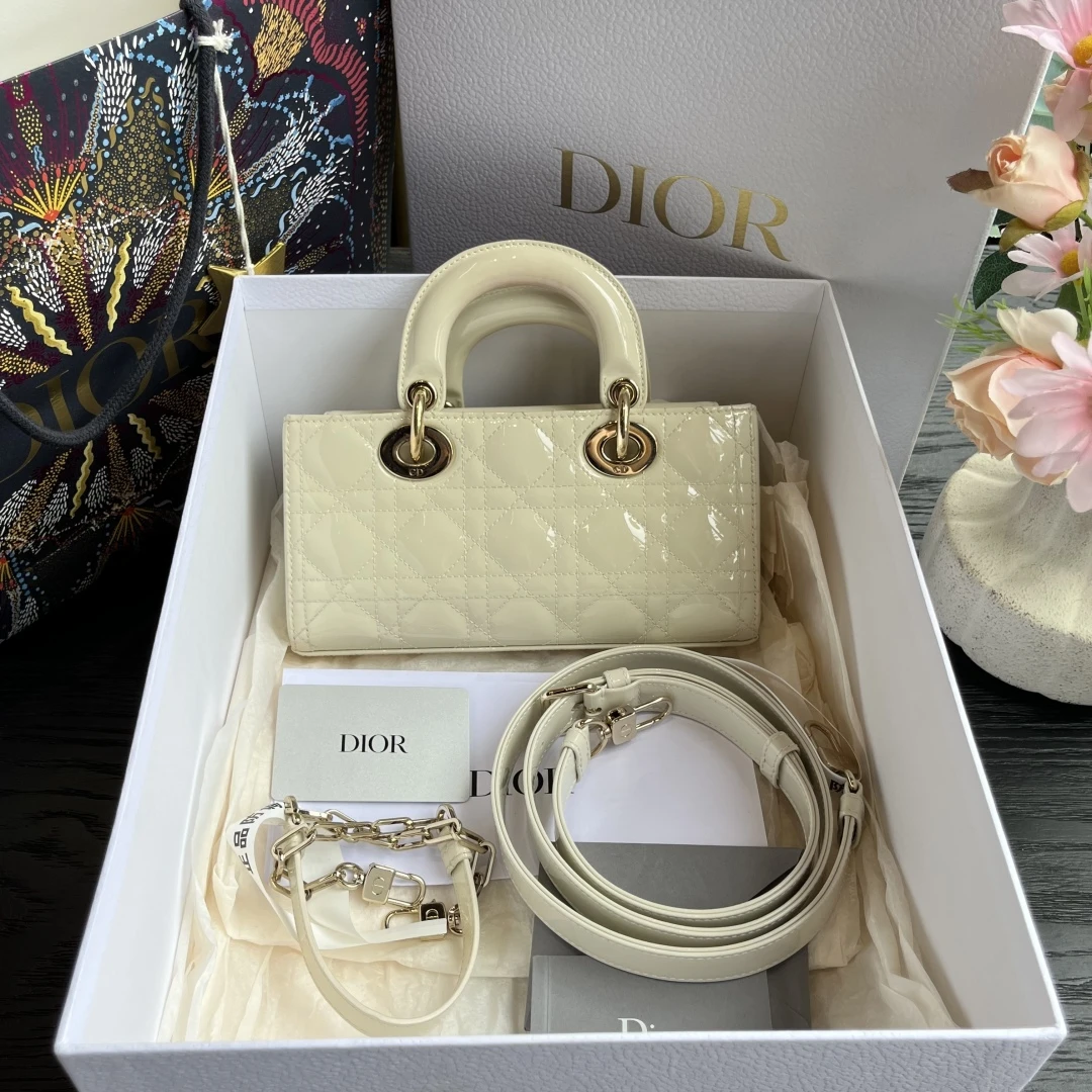 95新 DIOR/迪奥 迪奥 横版漆皮 三格戴妃包/sp24427