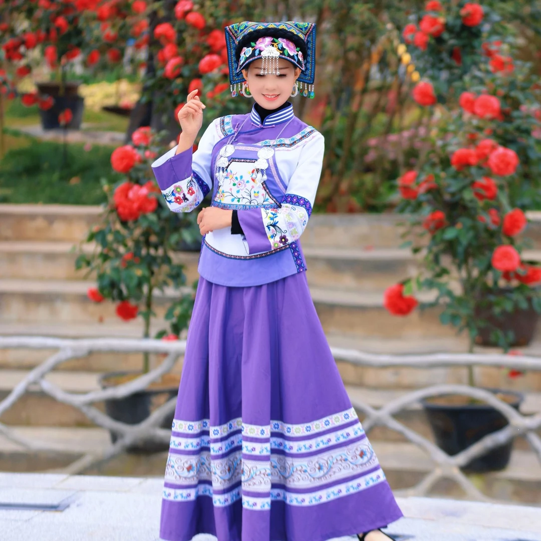 布谷鸟布依族民族风服饰白紫套装