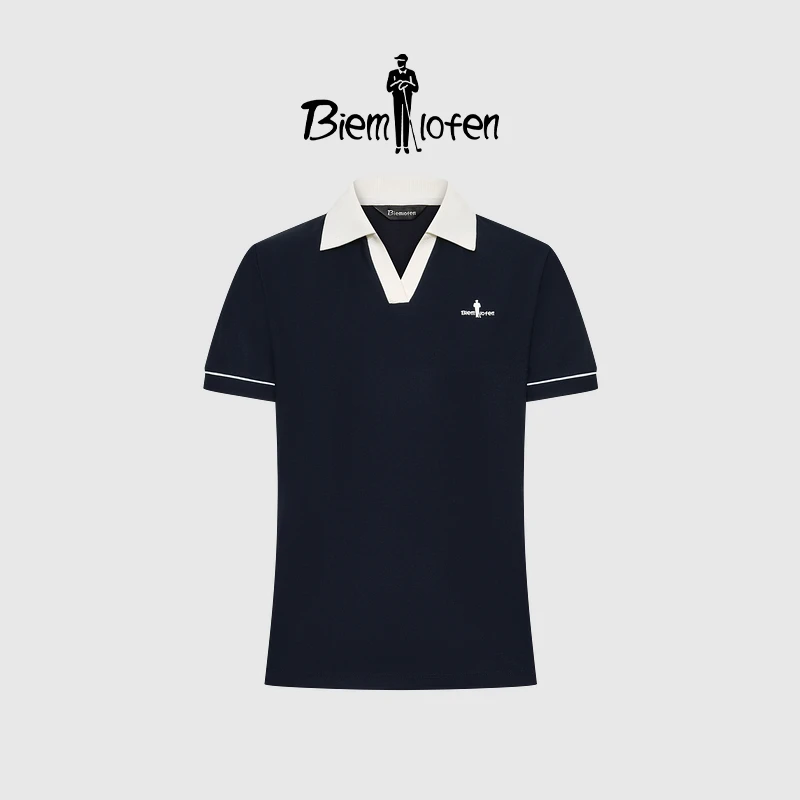 【冷感科技面料】比音勒芬2025夏季新款T恤海鸥领短袖polo衫女