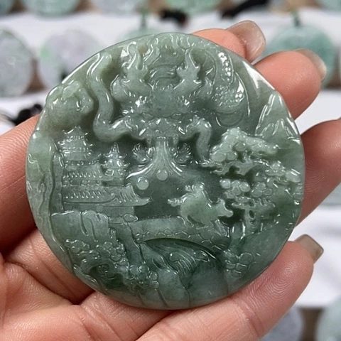 翡翠颈饰未镶嵌龙行天下福利