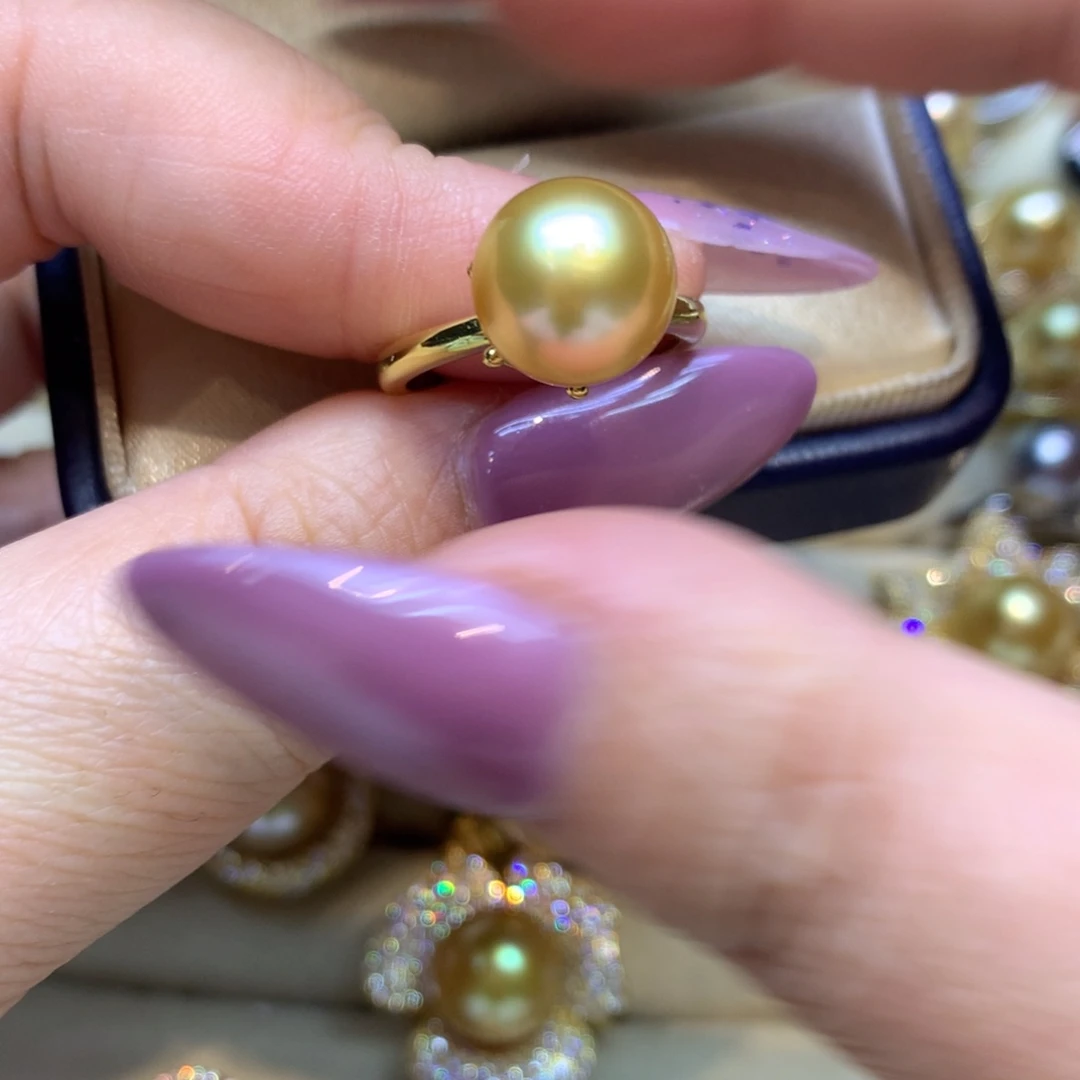 银S925镶嵌戒指海水珍珠