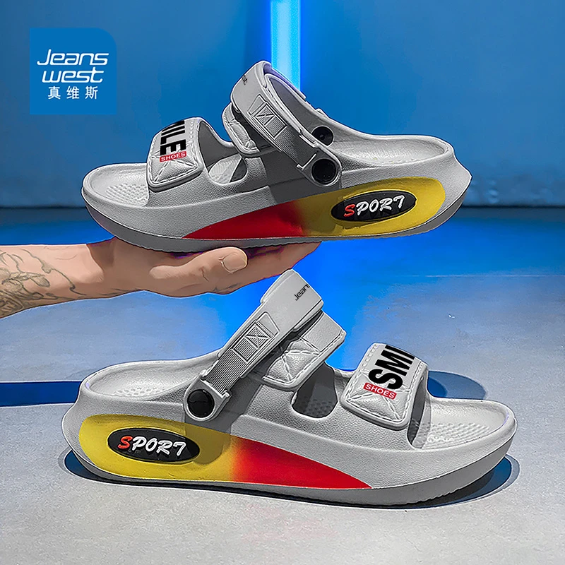 真维斯一字拖鞋男款夏季2025新款防滑厚底踩屎感男士两穿沙滩凉鞋