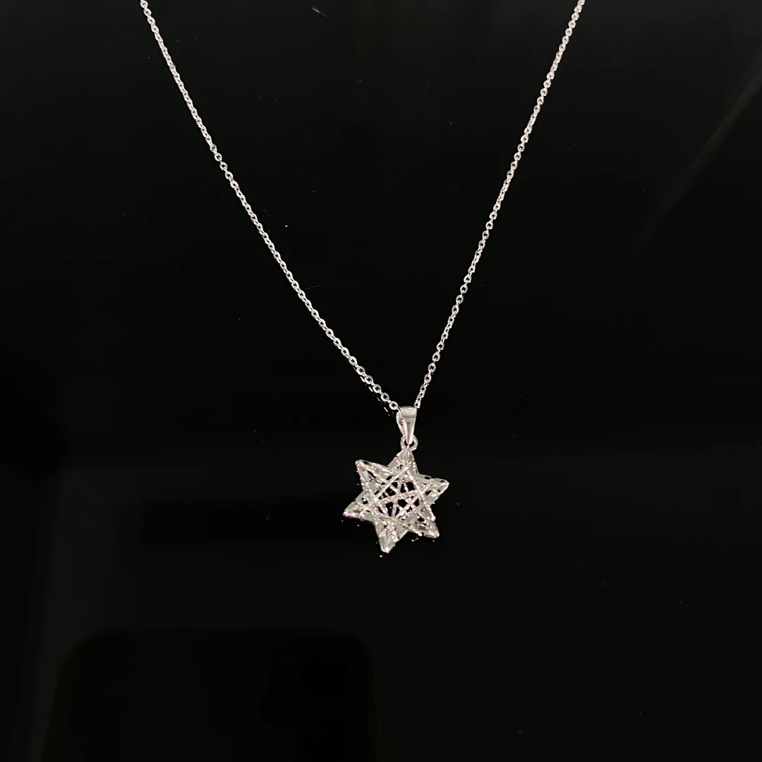 【芮泊珠宝】PT950铂金花丝六芒星吊坠（赠送银链 多退少补）铂金吊坠