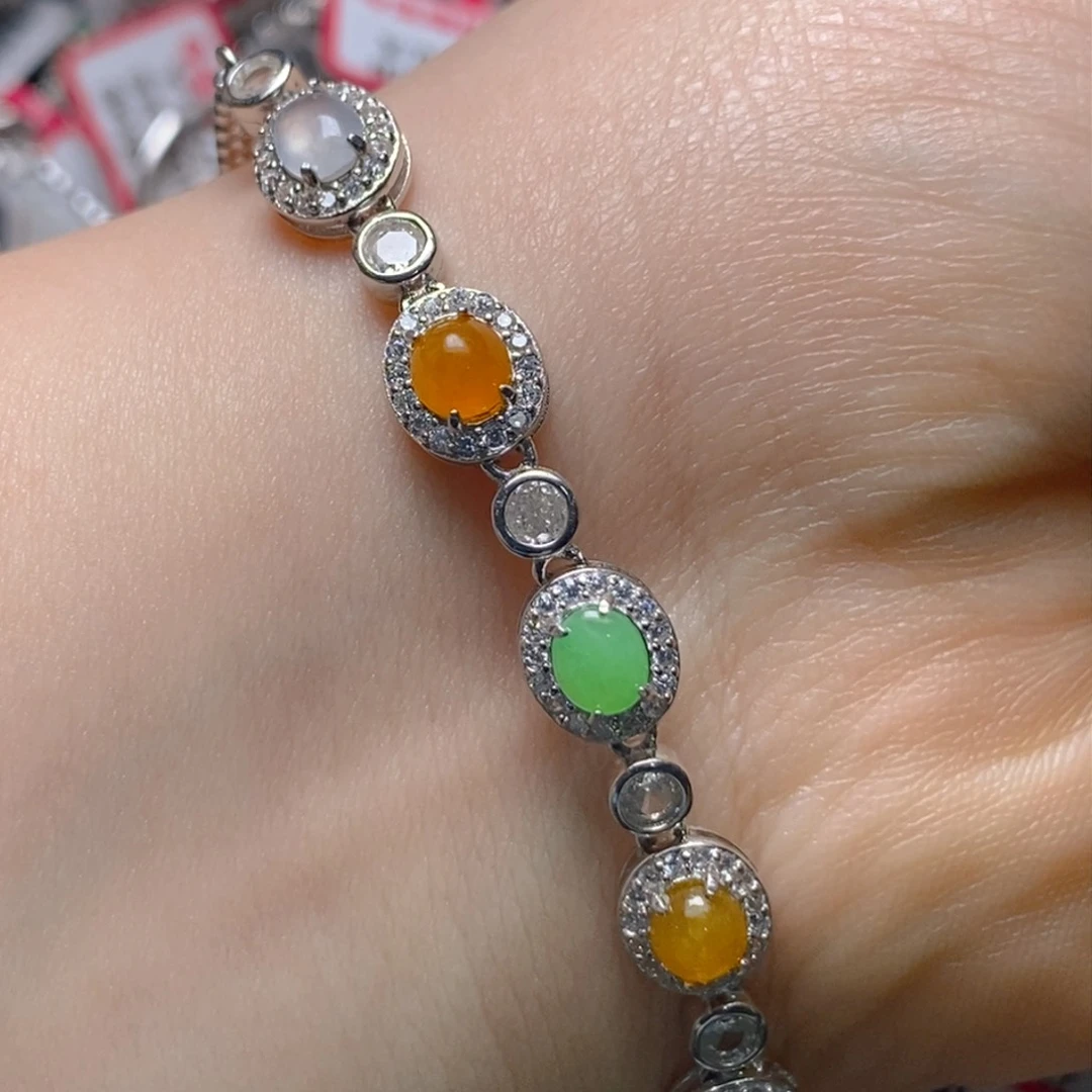 银S925镶嵌戒指翡翠百内无证书