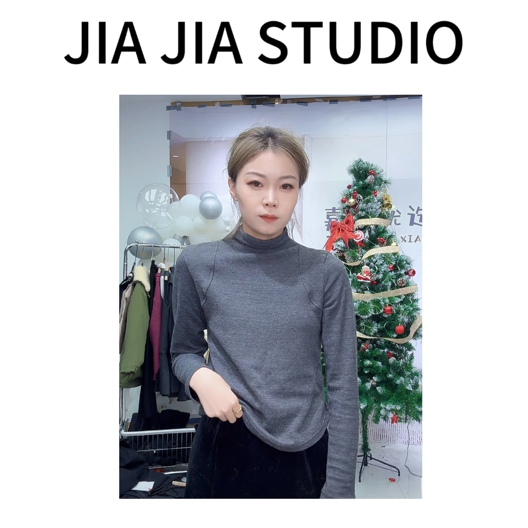 嘉嘉推荐#144【早春加厚款】时尚百搭纯色半高领打底衫