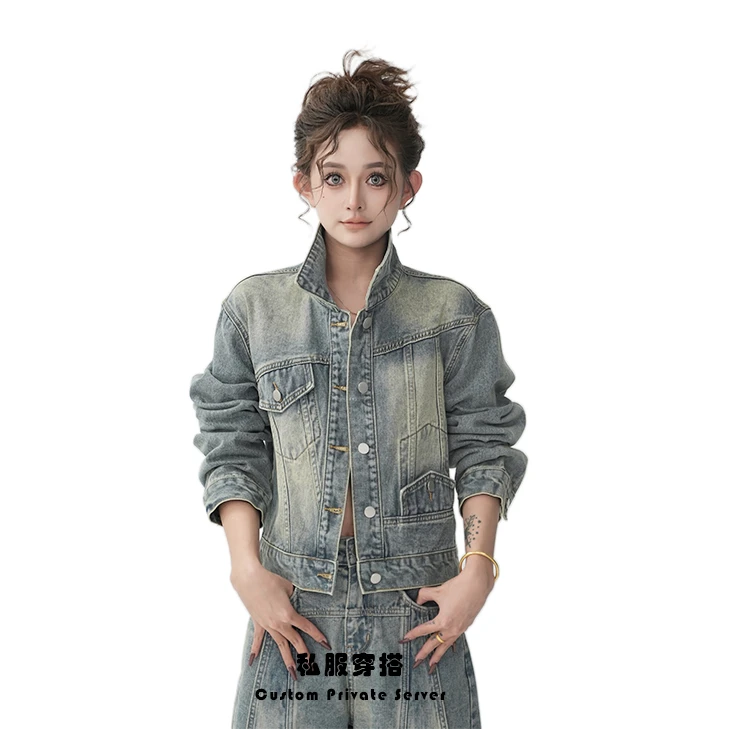 「休闲格调」西城故事时髦街头做旧水洗牛仔外套8700