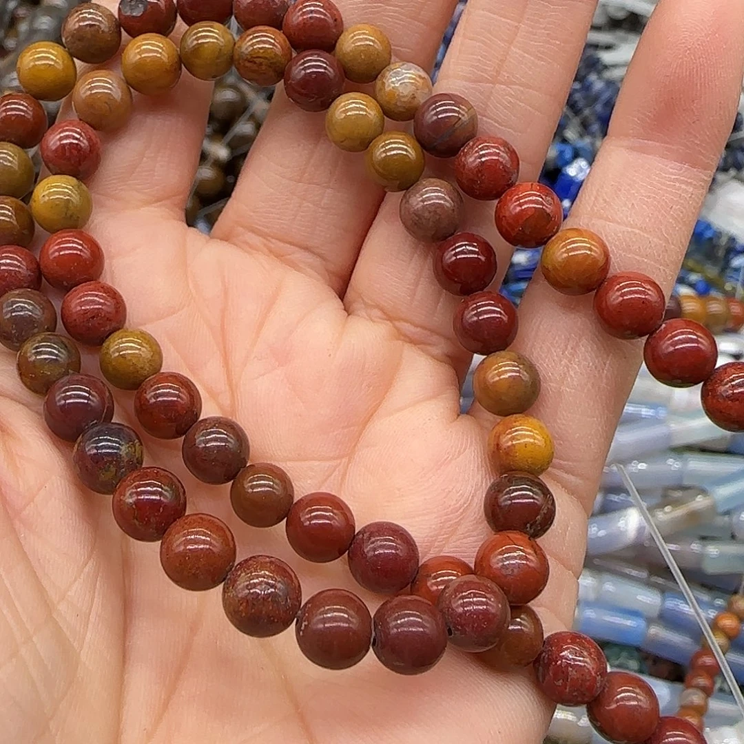合金玛瑙/玉髓珠宝半成品战国红玛瑙6mm一条