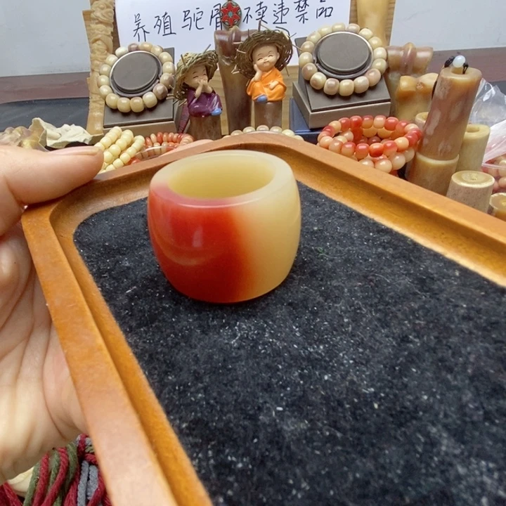 驼骨吊坠戒指，扳指跑环，