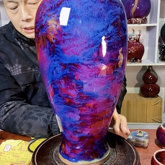 摆件阿*尚峰钧窑作品梅瓶