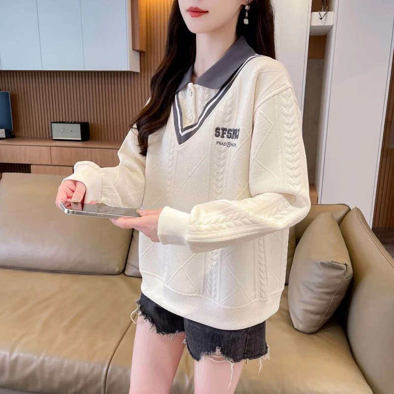 加绒加厚新款秋冬季大码胖MM女卫衣女宽松设计感假两件韩版百搭女