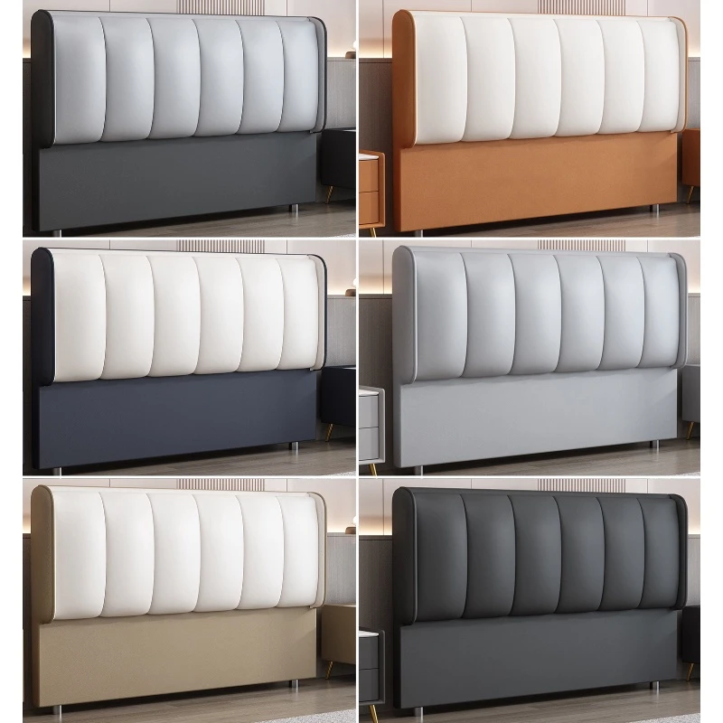 2025新款超薄简约现代靠背落地床头实木定制轻奢软包床R1主卧