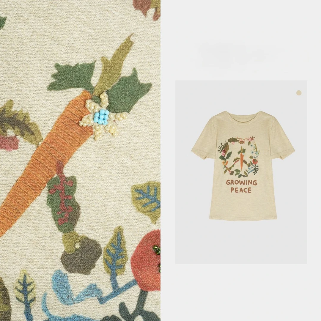 早春新款高级印染百搭T恤【橘子】