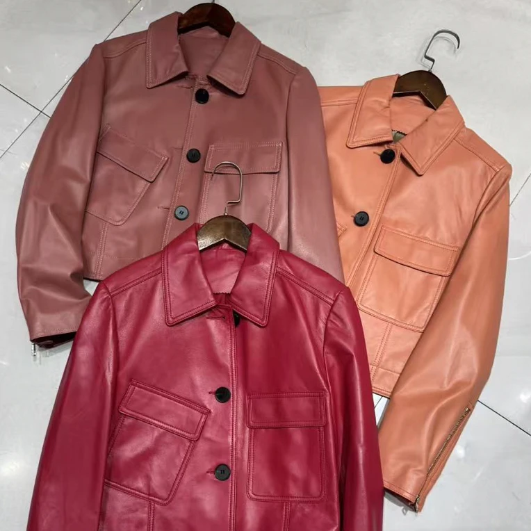 标准常规翻领皮衣-23008