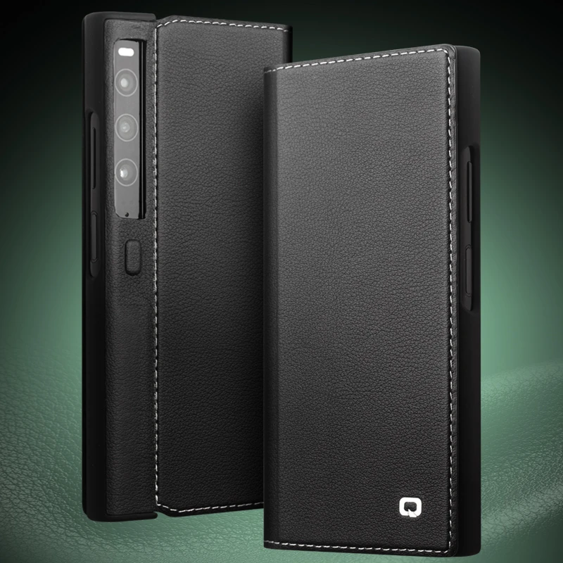 适用华为matexs/2头层牛皮保护套全包商务款超薄轻奢真皮支架皮套