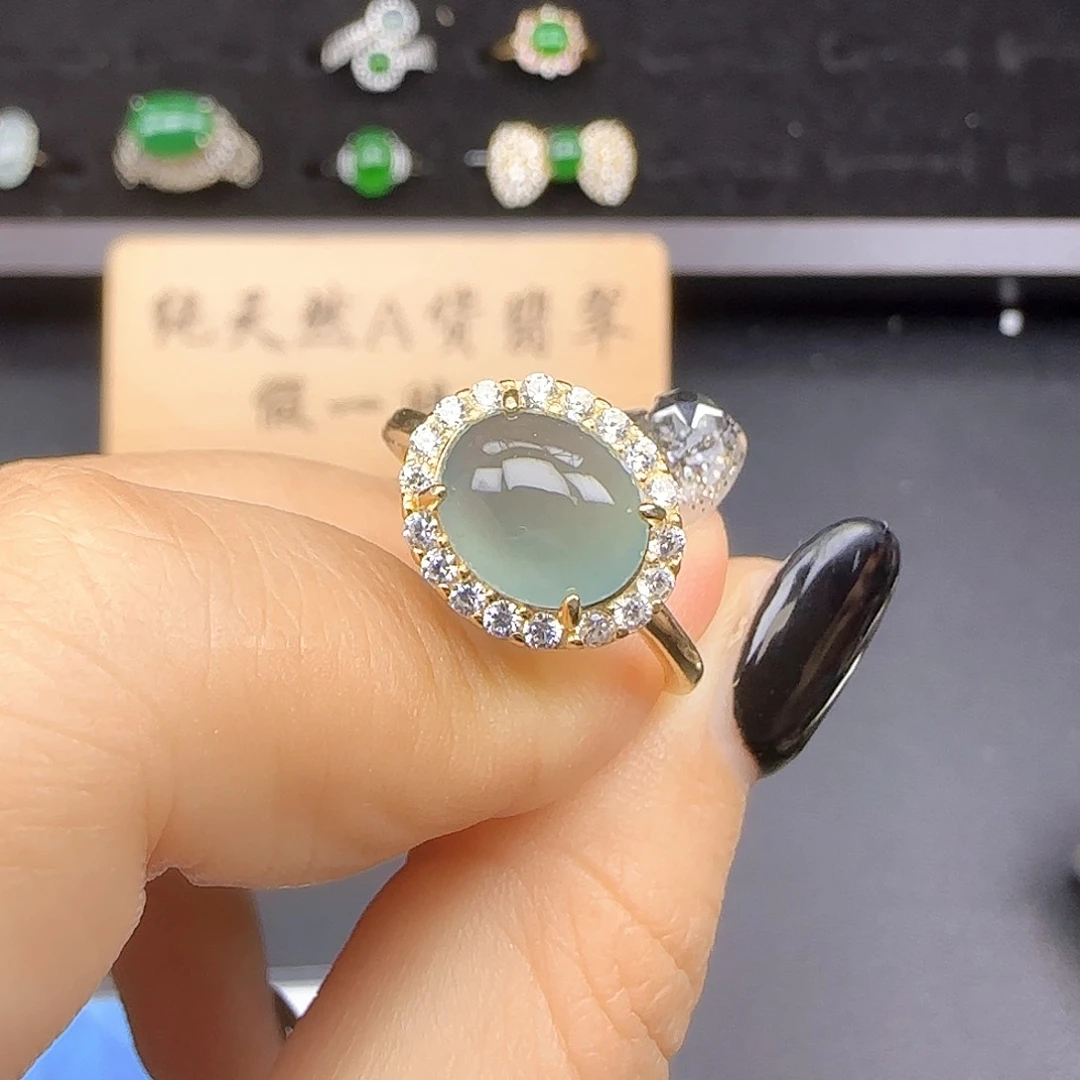 银S925镶嵌戒指翡翠