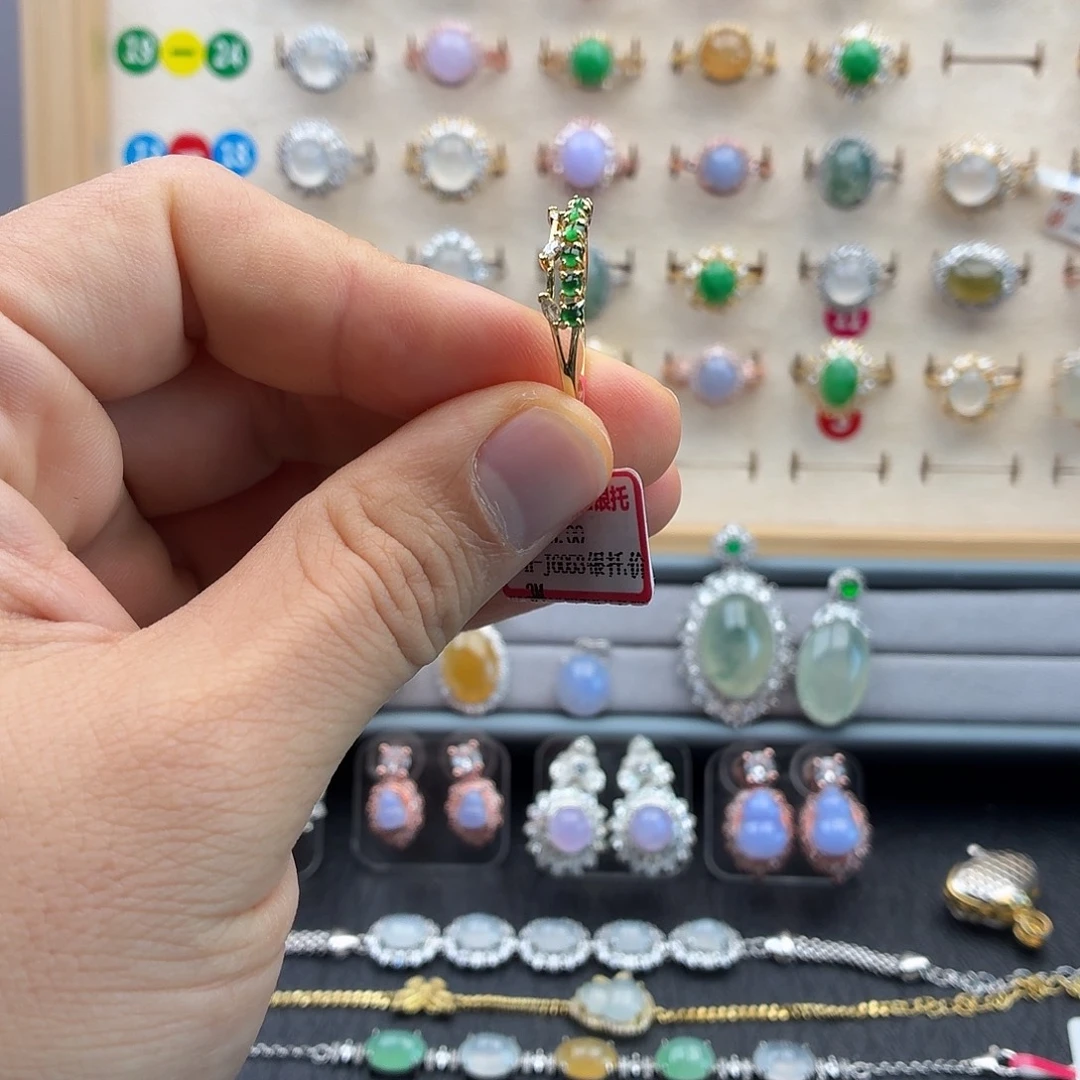 翡翠银S925镶嵌戒指