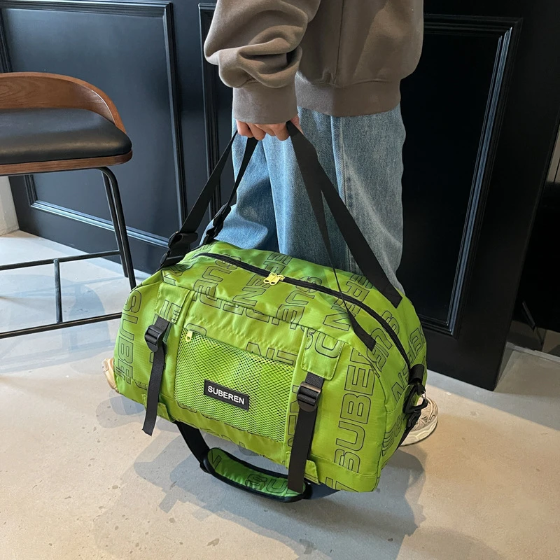 时尚印花大容量出差旅游行李袋男手提潮酷运动健身包鞋位套拉杆女