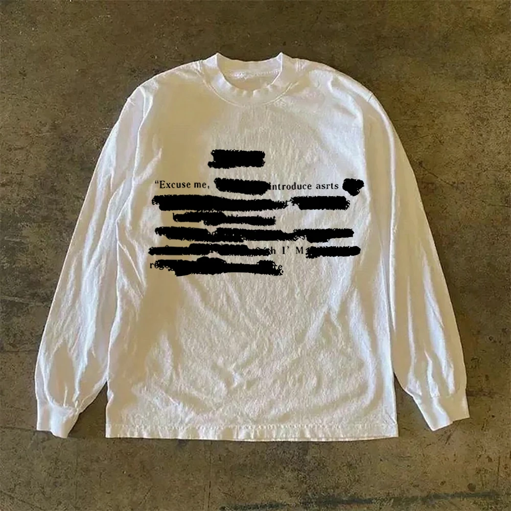 2025秋季新款港风潮牌重磅纯棉长袖t恤男女同款宽松休闲上衣潮