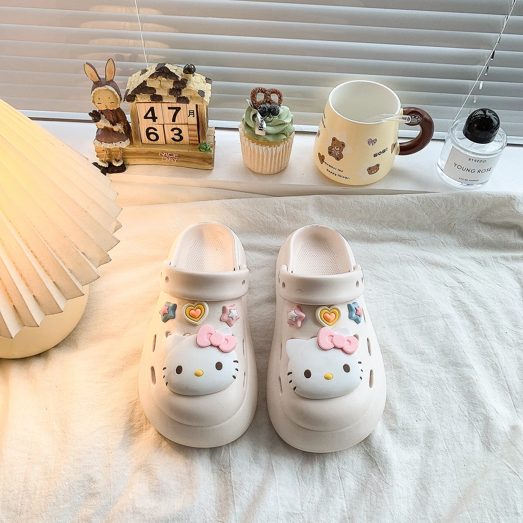 厚底洞洞鞋女款外穿2025新款增高沙滩防滑eva踩屎感可爱拖鞋女夏