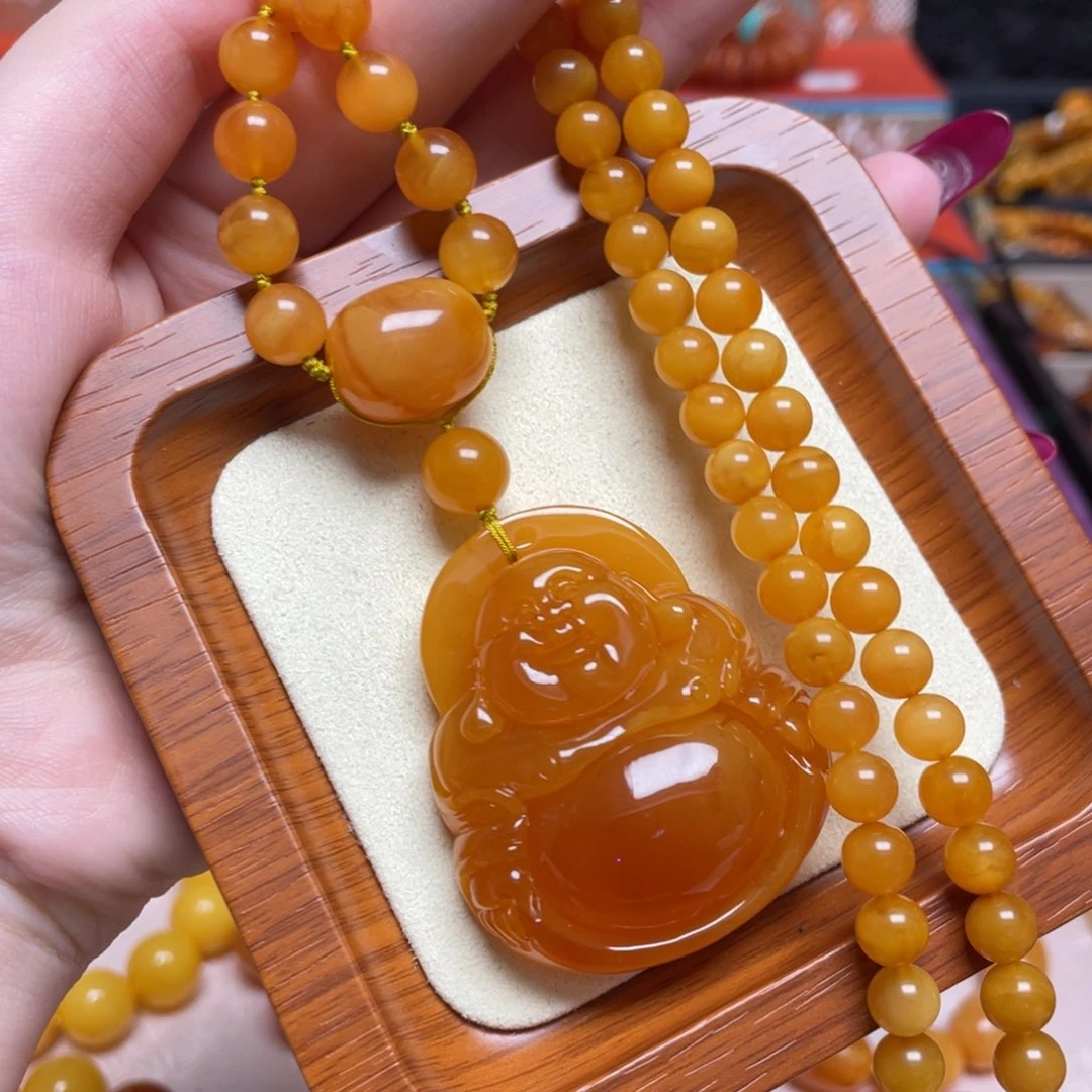 蜜蜡未镶嵌颈饰项链