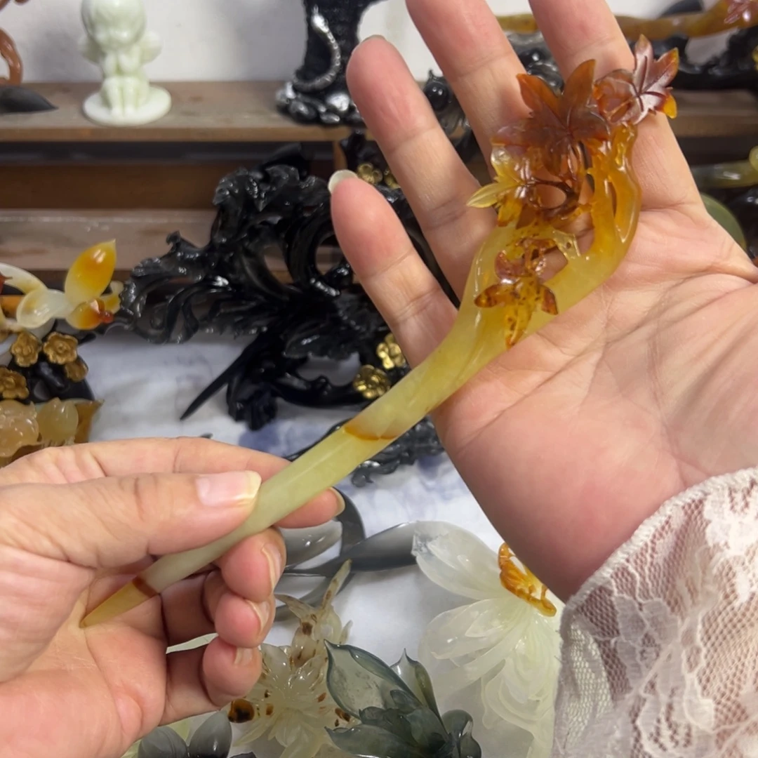 蛇纹石玉未镶嵌发饰