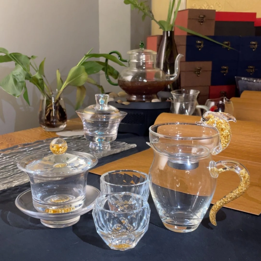 水晶玻璃手柄款金箔套装