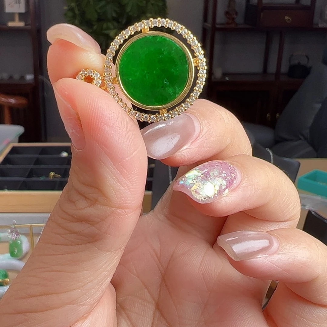 翡翠银S925镶嵌颈饰吊坠