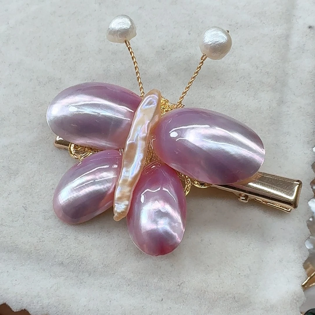 银S925镶嵌淡水珍珠发饰