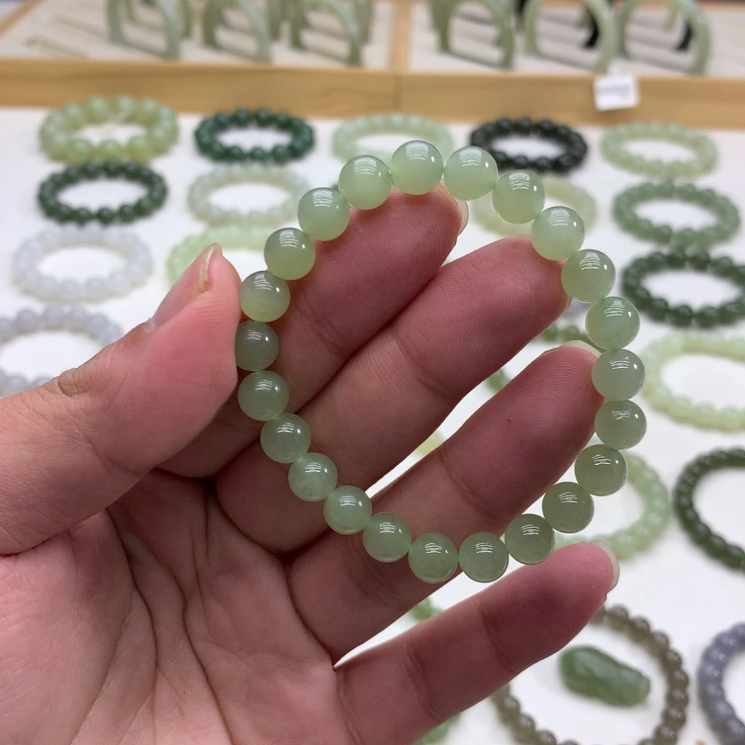 和田玉手串（冰晴水7.8）未镶嵌