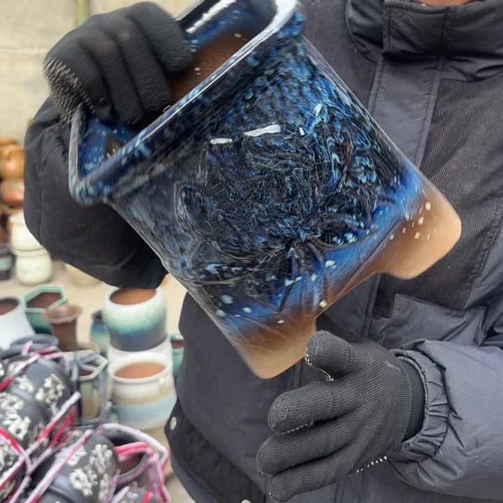 红陶蓝方一个16高度18