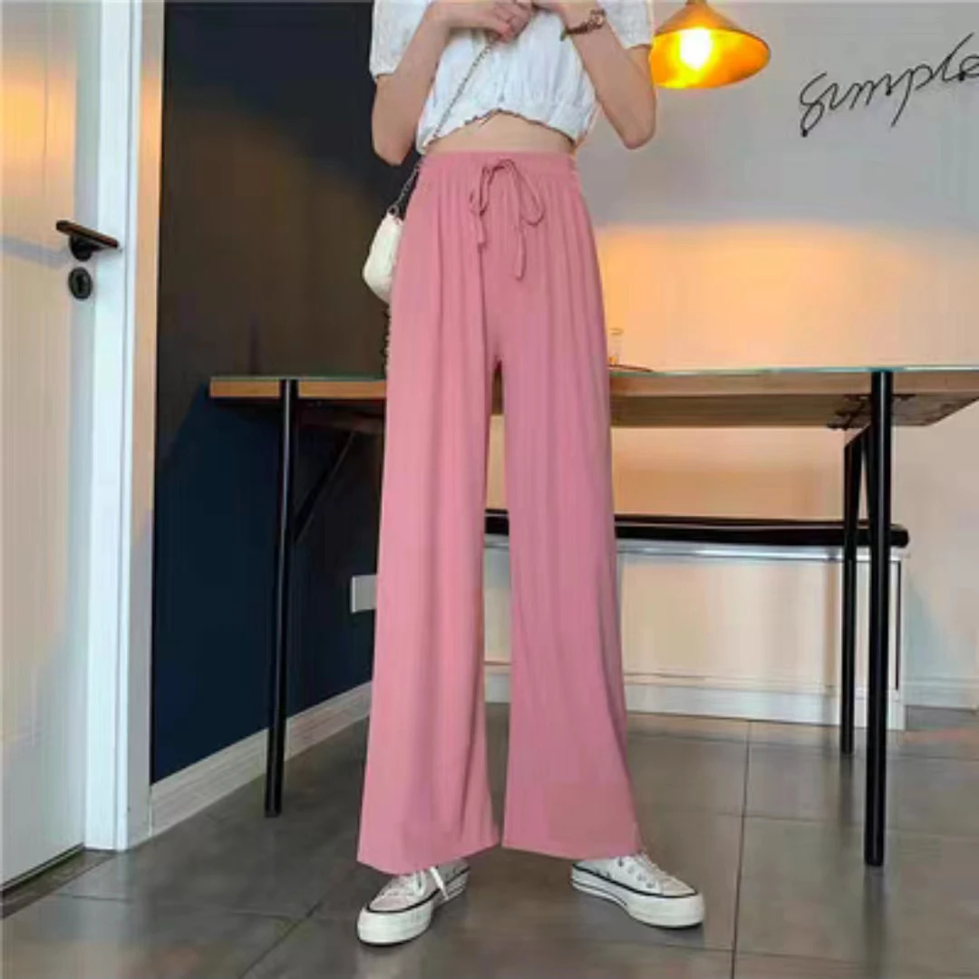 特！门店21&9！冰丝溜溜裤！高腰垂感休闲防晒阔腿女式休闲裤L41830