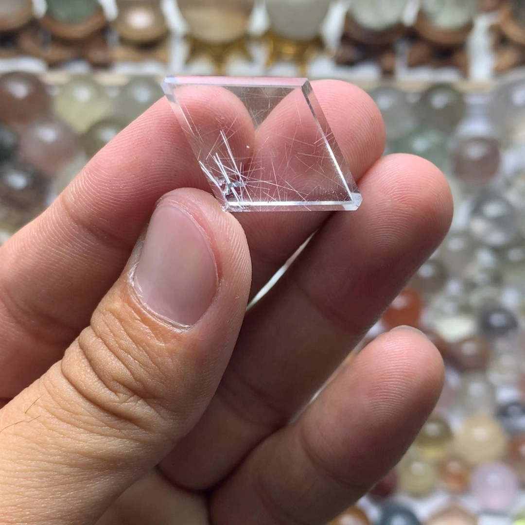 水晶珠宝半成品未镶嵌银发吊坠